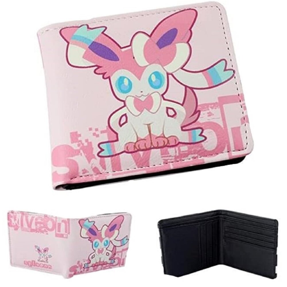 Pokémon Sylveon Pink Bifold Wallet Card Holder ID Coin Pocket